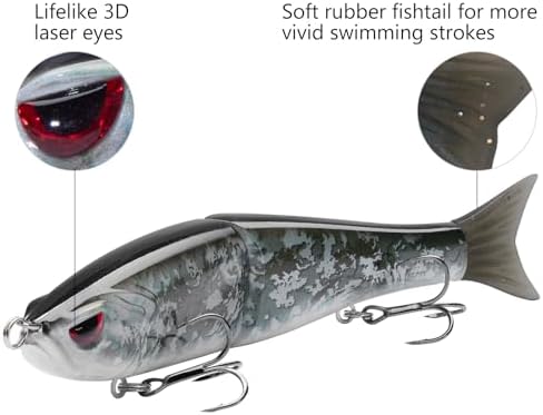 Bassdash SwimShad Glide Baits Jointed Swimbait Bass Pike Salmon Trout Muskie Fishing Lure - Image 4