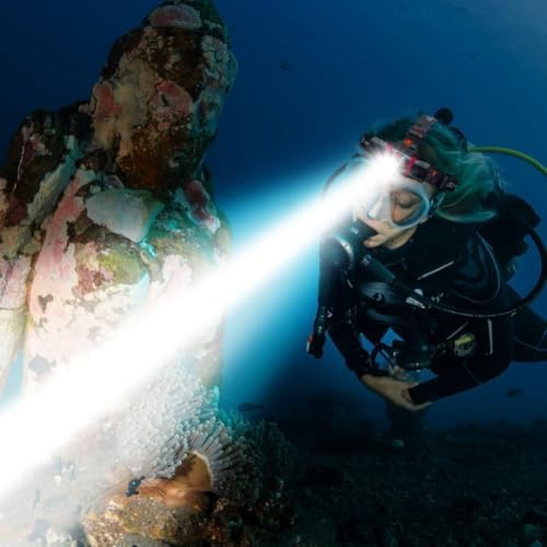 Scuba Diving Headlamp IPX8 Waterproof LED Dive Light 10W L2 Bead Type-C Rechargeable 45° Adjustable Angle for Underwater Sports - Image 6