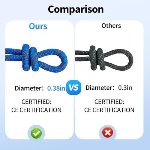 200ft 3/8 Inch Climbing Rope, Heavy Duty Arborist Rope(Blue) - Image 4