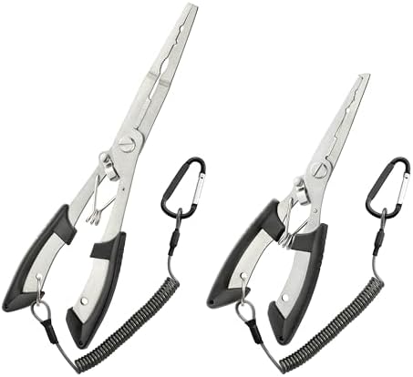 HAMMER IRON ALLEY 2PCS Stainless Steel Fishing Pliers with Lanyard, HIA Needle Nose Pliers Fishing Hook Remover, Great for Saltwater and Freshwater by Unknown