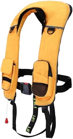 Inflatable Life Jackets for Adults Automatic Life Vests PFD Low Profile Load Capacity Up to 330lbs by LittleDoggy