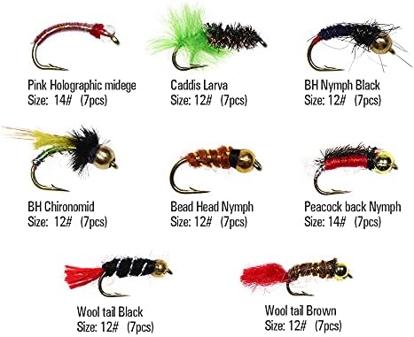 Fly Fishing Flies Assortment, 147pcs/133pcs/126pcs Fly Fishing Lures, Dry/Wet/Nymph/Streamer Flies, Trout/Panfish/Bass Fishing - Image 5