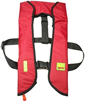 Top Safety Adult Life Jacket with Whistle - Manual Version Inflatable Lifejacket Life Vest Preserver PFD for Boating Fishing Sailing Kayaking Surfing Paddling Swimming - Adjustable Life Saving Vest by SafeMax