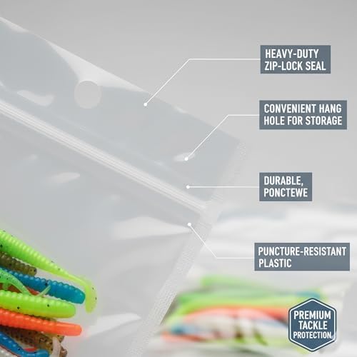 100 Pack Soft Plastic Baits Bags 4”x4" | Heavy-Duty Clear Lock Zipper Lure Packaging Bags - Leakproof Double-Sealed Zipper Storage for Soft Plastic Lures & Fishing Gear | Multiple Sizes - Image 5
