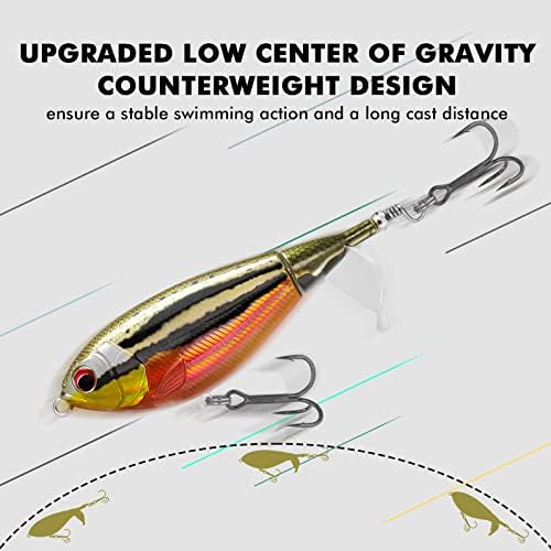 TRUSCEND Top Water Fishing Lures with BKK Hooks, Easy Catch Plopper Lure for Freshwater or Saltwater, Floating Lures for Bass, Pike, Catfish, Surface Wobble PoPobait Bass Baits Fishing Gifts for Men - Image 3