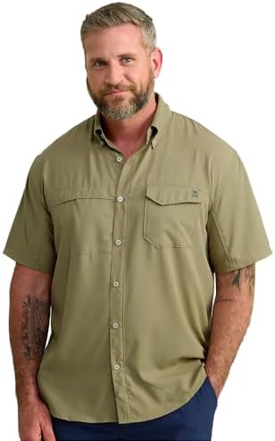 HUK Men's Tide Point Kc Scott Original Artwork Short Sleeve Shirt, Fishing Button Down by HUK