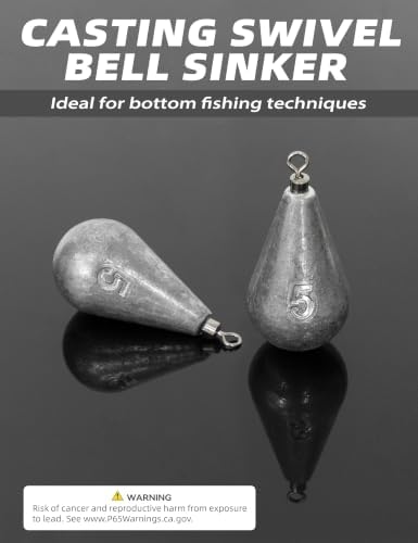 BLUEWING Casting Swivel Bell Sinkers Fishing Weights 1/2oz-8oz Drop Shot Dipsey Lead Saltwater - Image 6