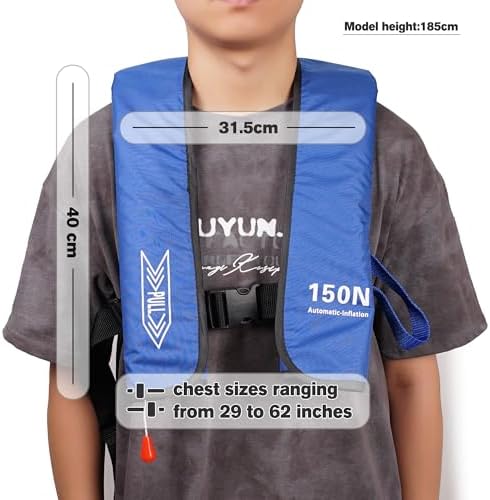 Inflatable-Life-Jacket| Lightweight Life-Vest for Adults| Automatic Inflatable-PFD| Supports up to 300 lbs - Image 2