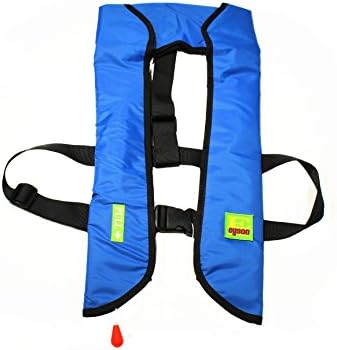 Top Safety Adult Life Jacket with Whistle - Manual Version Inflatable Lifejacket Life Vest Preserver PFD for Boating Fishing Sailing Kayaking Surfing Paddling Swimming - Adjustable Life Saving Vest by SafeMax
