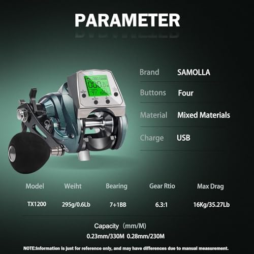 Line Counter Digital Baitcasting Fishing Reel with LCD Display Ultralight Baitcaster Reel, 22-35 Lb Max Drag, 6.3:1/7.2:1 Gear Ratio, Left/Right Hand, for Freshwater & Saltwater - Image 6