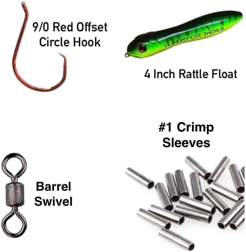 Premium Catfish Ready Rig, Ribbit-Rig, Bright Multicoloured, with 3 oz Egg Sinker Weight. - Image 5