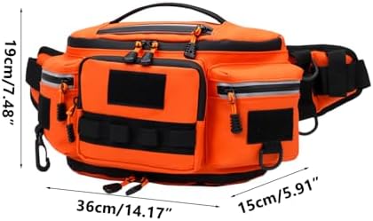 Fishing Tackle Bag, Waterproof Tackle Sling Pack with Adjustable Strap Reflective Fishing Waist Pack for Outdoor Anglers - Image 2