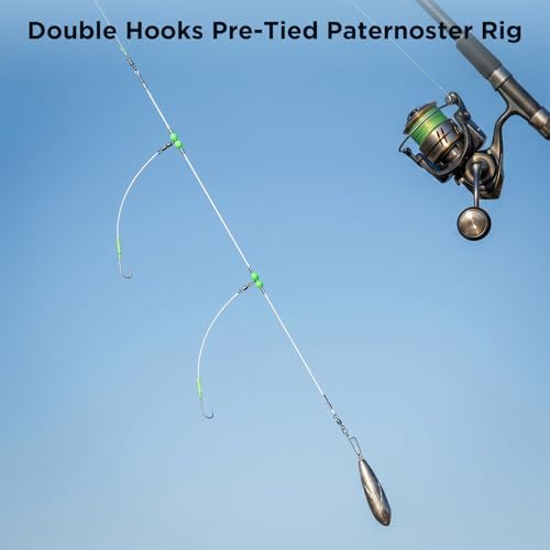 DONQL 5pcs Sea Fishing Rigs, Pre Tie Flapper Rig for Catfish Sole Red - Image 6