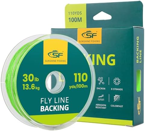 SF Fly Line Backing for Fly Fishing Braided 20/30LB Polyester Trout Salmon by SUNSHINEFISHING