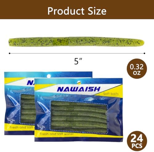 5'' Senko Bait Soft Stick Worms for Wacky Rig Bass Fishing - Image 7