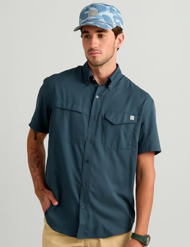 HUK Men's Tide Point Kc Scott Original Artwork Short Sleeve Shirt, Fishing Button Down - Image 2
