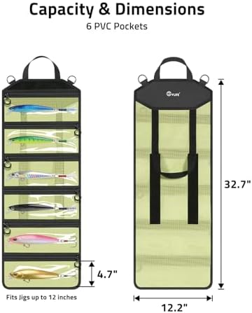 CVLIFE 6-Pocket PVC Mesh Fishing Lure Bag, Tackle Storage Organizer - Image 3