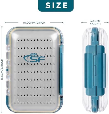 SF Double Sided Waterproof Fly Box With Clear Lid Easy Grip Foam L 1Pcs - Image 2