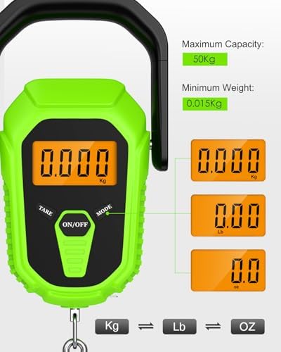 Digital Fishing Scale with Lip Gripper, 110lb/50kg Waterproof Fish Weight Scale with Tape Measure, Hook & Clamp, LCD Display & Hanging Design, Ideal Fishing Gift for Men Anglers - Image 4