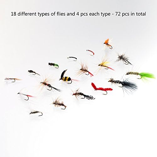 BASSDASH Fly Fishing Flies Kit Fly Assortment Trout Bass Fishing with Fly Box with Dry/Wet Flies, Nymphs, Streamers, Popper - Image 2