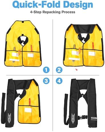 Inflatable-Life-Jacket| Lightweight Life-Vest for Adults| Automatic Inflatable-PFD| Supports up to 300 lbs - Image 6