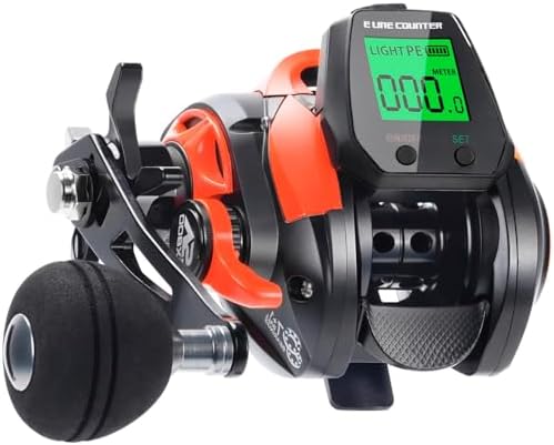 Line Counter Digital Baitcasting Fishing Reel with LCD Display Ultralight Baitcaster Reel, 22-35 Lb Max Drag, 6.3:1/7.2:1 Gear Ratio, Left/Right Hand, for Freshwater & Saltwater by SAMOLLAFishing