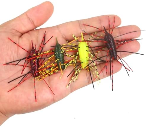 Silicone Soft Dice Fishing Lures: 12pcs Multiple Tentacles Slow Sink Soft Plastic Baits for Bass Drop Shot Finess Wacky Rig - Image 3