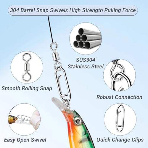 AMYSPORTS Saltwater Stainless Swivels Fishing Lure Connector - Image 3