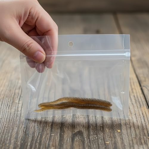 100 Pack Soft Plastic Baits Bags | Heavy-Duty Clear Lock Zipper Packaging Bags - Leakproof Double-Sealed Zipper Storage for Soft Plastic Lures & Fishing Gear | Multiple Sizes (5.9"x4.7") - Image 3