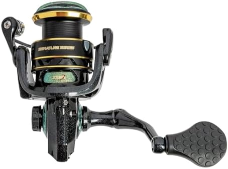 Lew’s Wally Marshall Signature Series Spinning Fishing Reel, 5+1 Bearings, Graphite Frame and Rotor, Interchangeable Retrieve, Green/Gold - Image 5