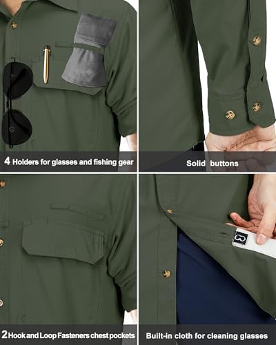 33,000ft Men's Long Sleeve Sun Protection Shirt UPF 50+ UV Quick Dry Cooling Fishing Shirts for Travel Safari Camping Hiking - Image 5