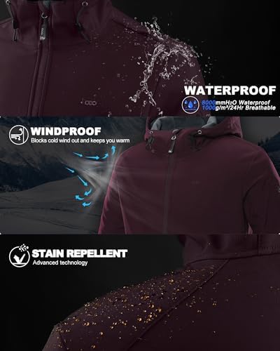 33,000ft Men's Hooded Fleece Lined Rain Shell Jacket Waterproof Lightweight - Image 3