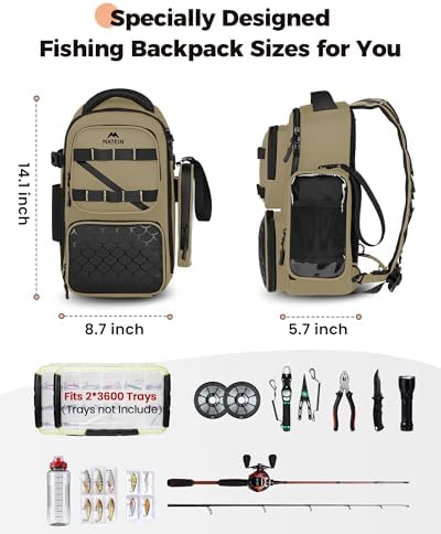 MATEIN Fishing Sling Bag with Phone Pouch, 3600 Tackle Box Backpack - Image 4