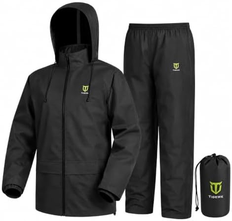 TIDEWE Rain Suit for Men, Waterproof Lightweight 2-Piece Rain Gear by TideWe