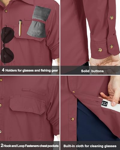 33,000ft Men's Long Sleeve Sun Protection Shirt UPF 50+ UV Quick Dry Cooling Fishing Shirts for Travel Safari Camping Hiking - Image 5