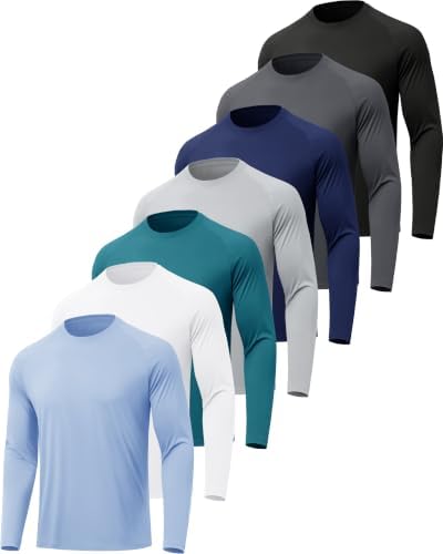MLYENX 7 Pack Long Sleeve Shirts for Men Sun Protection Quick Dry by MLYENX