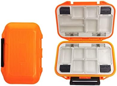 2x Small Hard Fishing Tackle Box Portable Case Hooks Lure Baits Storage Box Containers For Storing Swivels Jigs Hooks Sinker,12 Compartments (Orange (Waterproof)) - Image 4