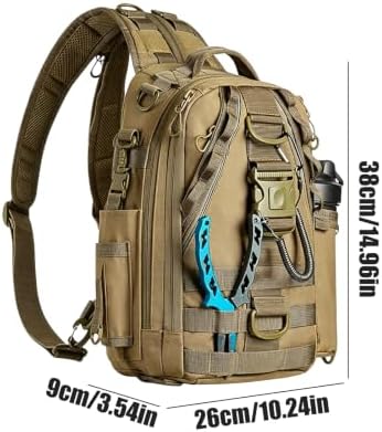 Fishing Hiking Rucksack with Rod & Gear Holder – Compact Tackle Bag (Khaki) - Image 7