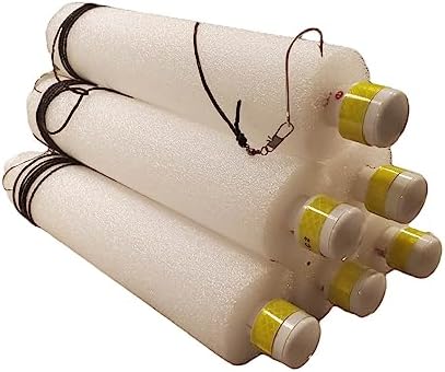 Rhodes Jugs Catfish Noodle Jugs 6 Pack - 7ft Braided line - Kayaking - Made in USA - Ready to Go - Lime Green, Red, Blue, Orange, White & Multicolor - Catfish Rig - Catfish Tackle - Catfish Jug Lines by Unknown