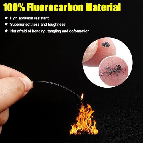Fluorocarbon Fishing Leader, 12/24pcs Fluorocarbon Leader Line with Swivels Snap Invisible Fishing Wire Leader Connect Tackle Lures Bait Hooks for Saltwater Freshwater - Image 4