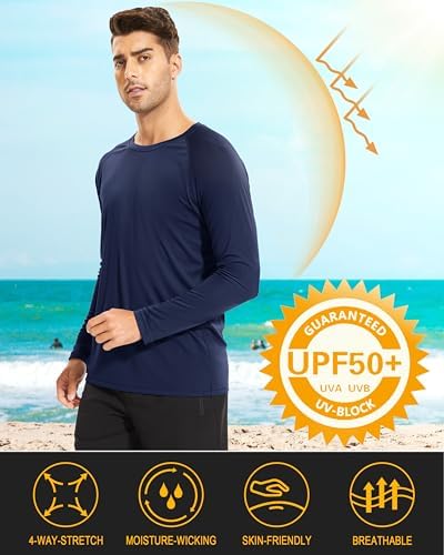 MAGCOMSEN Men's Long Sleeve Shirts UPF 50+ UV Sun Protection Athletic Shirts for Hiking Running Workout Rash Guard - Image 2