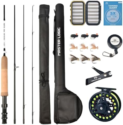Fly Fishing Combo Starter Kit, Graphite Rod and Reel with Case by MASTERLOGIC