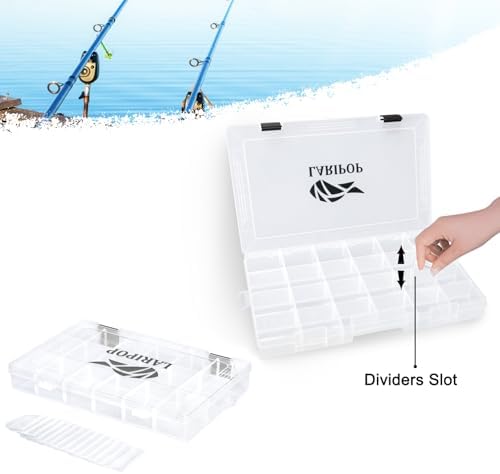 LARIPOP 4-Pack 3700 Fishing Tackle Boxes, Clear Plastic Storage Trays with Adjustable Dividers, Organizer for Lures, Hooks, Sinkers, Jigs & Fishing Accessories - Image 4