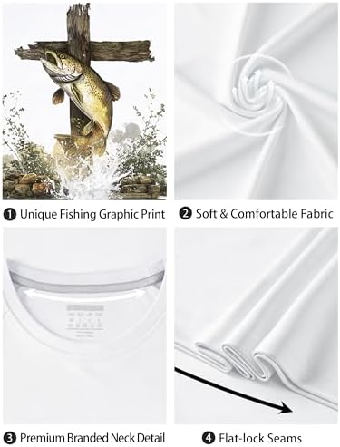 Men's UPF 50+ Sun Fishing Shirt, Long Sleeve UV Protection Tee, Quick Dry Rash Guard for Outdoor Swim Hiking - Image 5