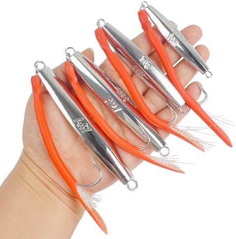 Saltwater Fishing Lures Diamond Jigs,3PCS Flat Metal Casting Jigging Spoon Baits with Teasers J Hooks for Surf Fishing Bluefish Striper Tuna Salmon Freshwater - Image 6
