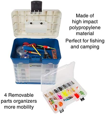 Storage Tool Box Organizer - Utility Box with 4 Drawers and 19 Compartments for Camping Supplies and Fishing Tackle by Wakeman Outdoors - Image 2