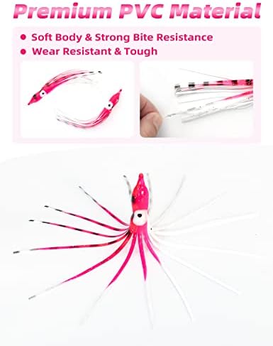 BLUEWING Trolling Squid Skirts Fishing Saltwater 2,3,5,8,12 Inch Octopus Lures 1pcs/5pcs - Image 3