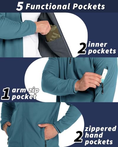 33,000ft Men's Hooded Fleece Lined Rain Shell Jacket Waterproof Lightweight - Image 2