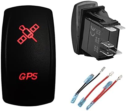 12V 24V Dual RED Led Rocker Switch with Wires 5 PIN ON-Off Toggle Switch for Car Marine Boat Jeep Truck Trailer RV SUV ATV UTV Dash Replacement by BACAUTOPARTS