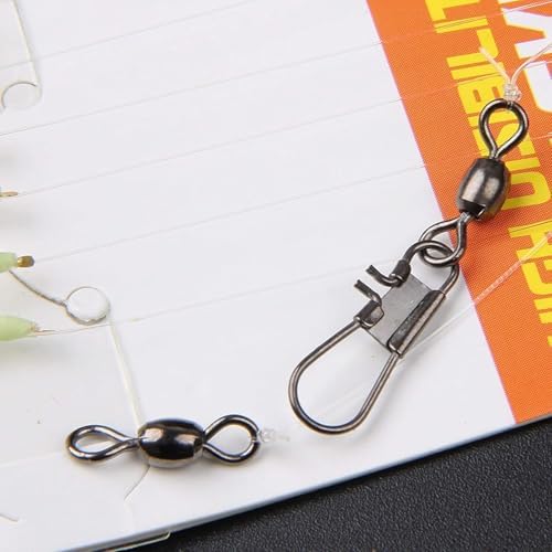 Fishing Bait Rigs Saltwater Surf Fishing Lures Bait Rig with Real Fish Skin Glow Beads Sharp Hooks Swivels Surf Fishing Rigs Sea Bass Cod Herring Hook Rig Size 4 6 8 - Image 4